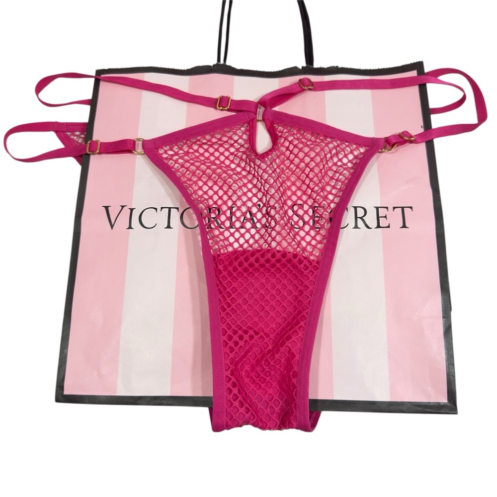Victoria’s Secret‎ Very Sexy Pink Fishnet “String Cheeky” Panty, Size Large, NWT